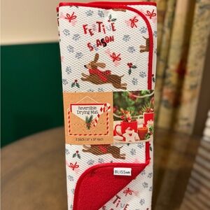 Christmas Dachshund dish drying mat